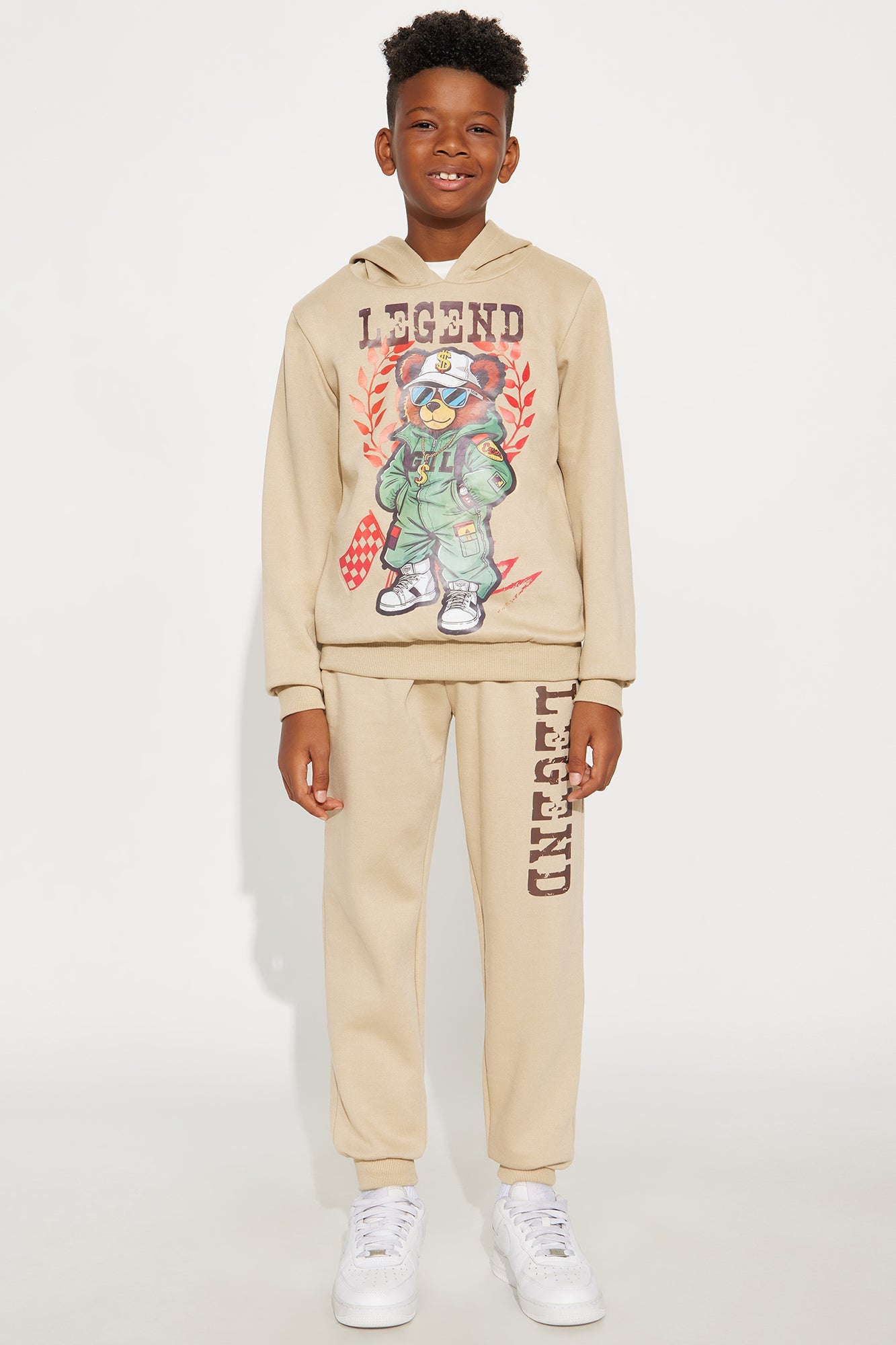 Mini Becoming A Legend Jogger Pant Set - Khaki