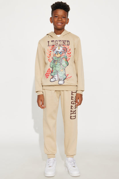 Mini Becoming A Legend Jogger Pant Set - Khaki