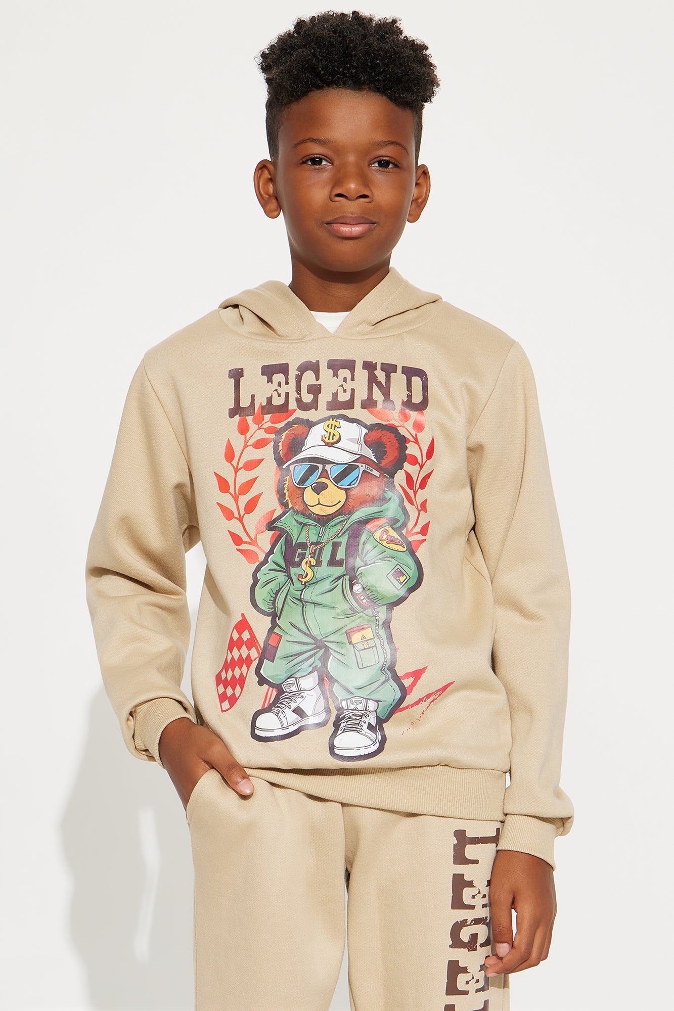 Mini Becoming A Legend Jogger Pant Set - Khaki