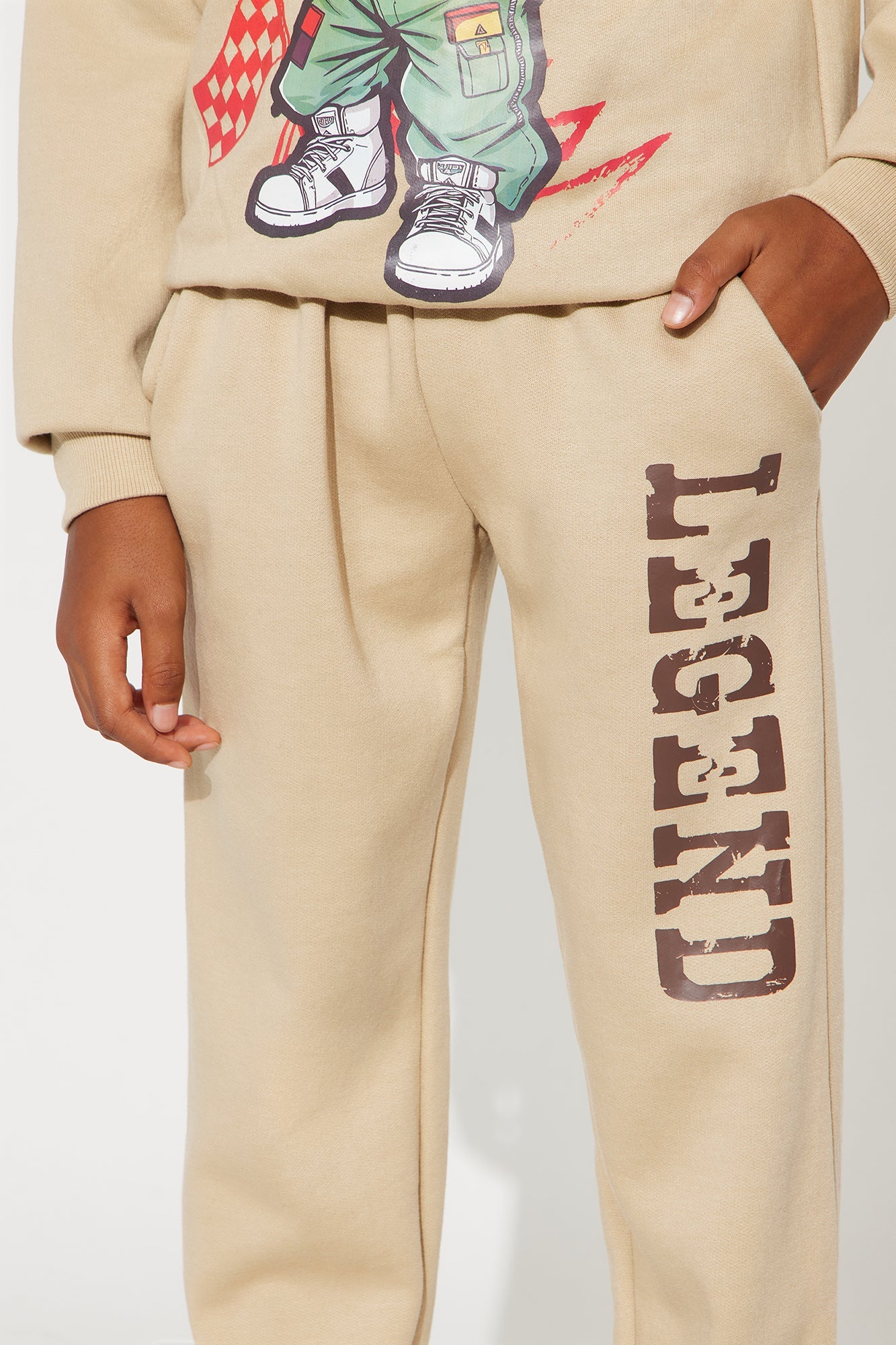 Mini Becoming A Legend Jogger Pant Set - Khaki