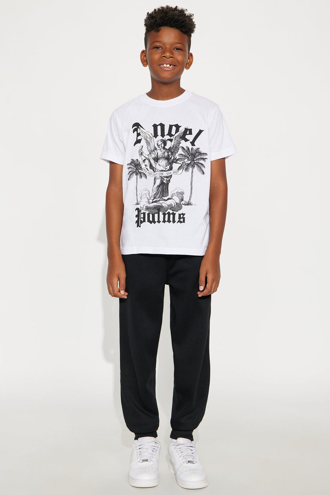 Mini Blessed Angel Jogger Pant Set - White/combo