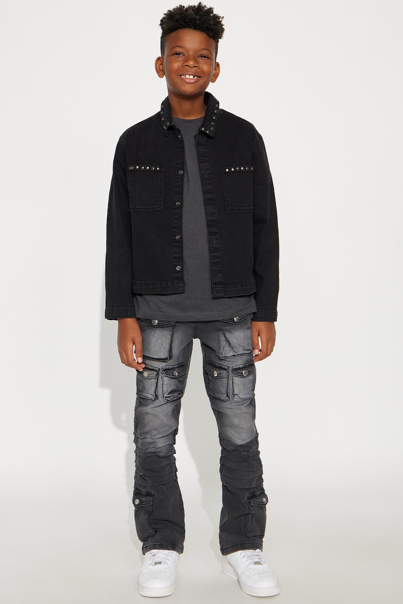 Mini Lucas Cargo Skinny Jeans - Black