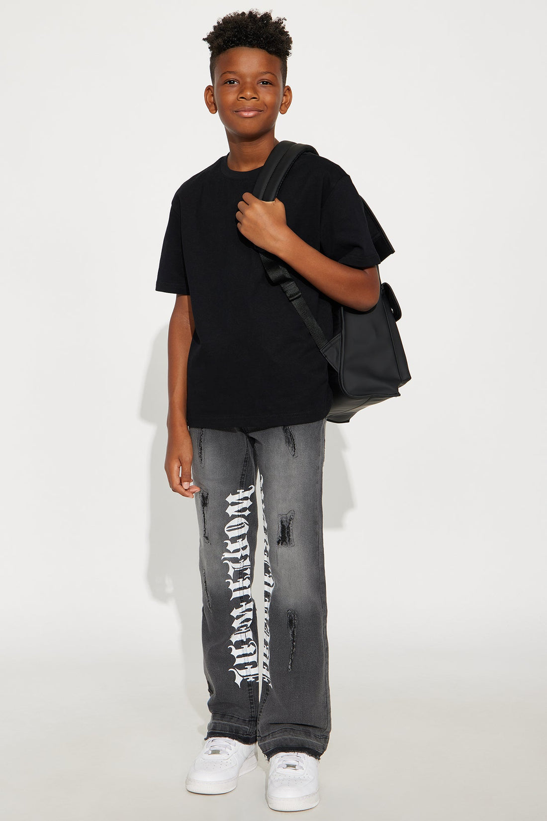 Mini Relaxed Premium Midweight Tee - Black