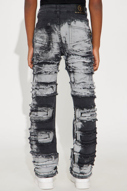 Mini Robert Frayed Skinny Jeans - Black/combo