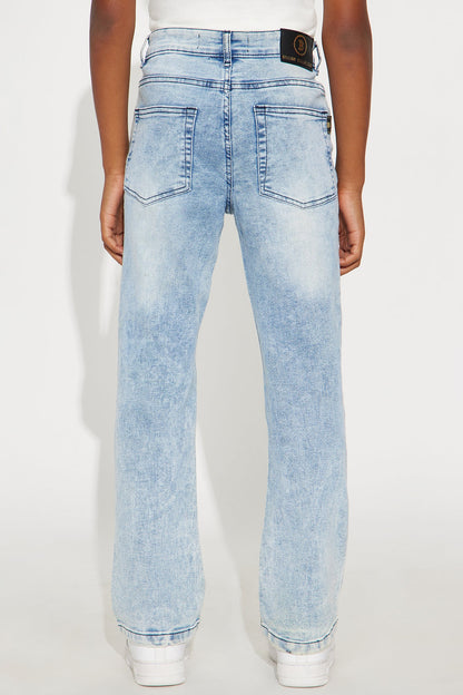 Mini Got My Wires Crossed Distressed Jeans - Light Blue Wash