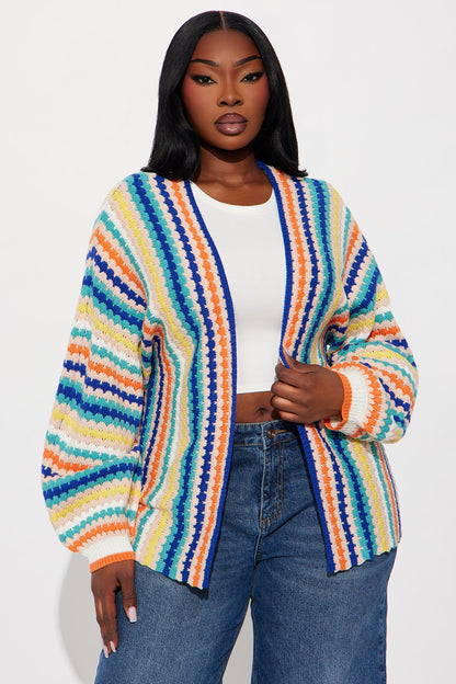 Color Me Happy Striped Cardigan - Multi Color