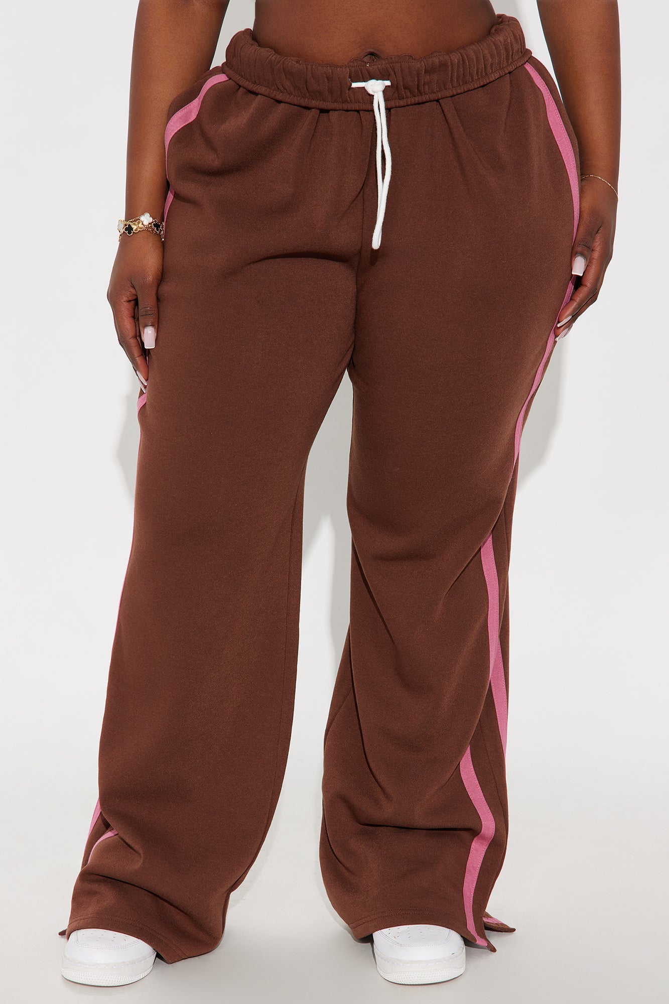 Fit Check Wide Leg Sweatpants - Brown