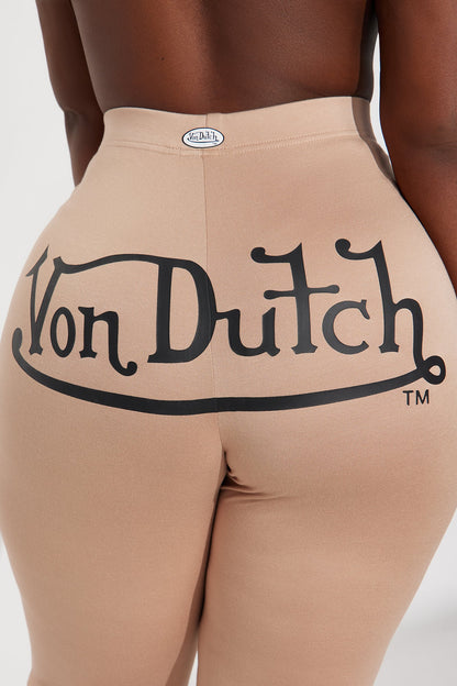 Von Dutch Rebel Washed Flare Pant - Brown