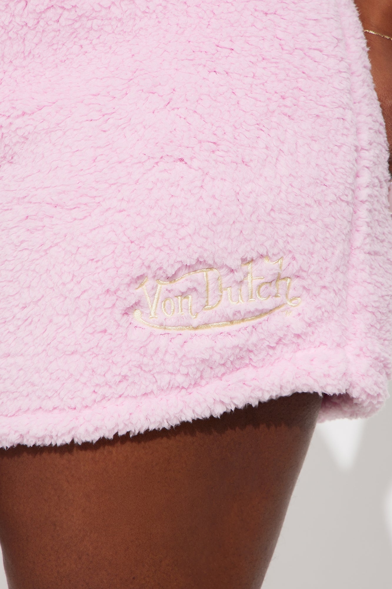 Von Dutch Rider Gal Sherpa Shorts - Pink