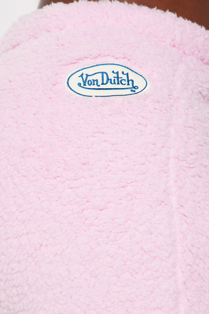 Von Dutch Rider Gal Sherpa Shorts - Pink
