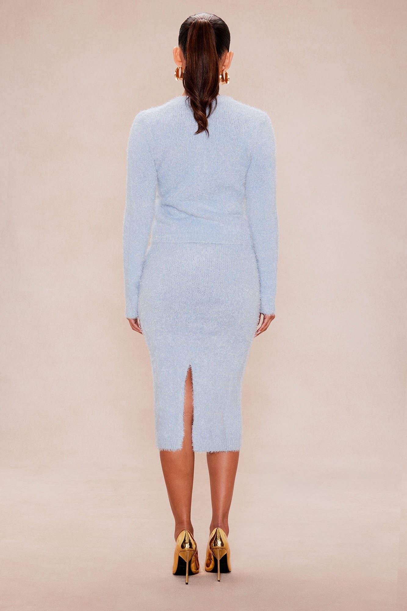 Arabella Cardigan Skirt Set - Light Blue