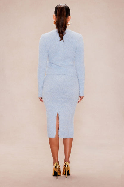Arabella Cardigan Skirt Set - Light Blue