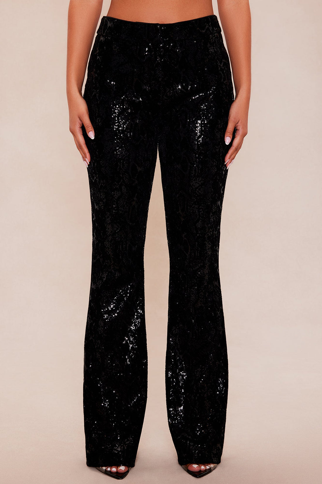 Reign Velvet Sequin Pant - Black