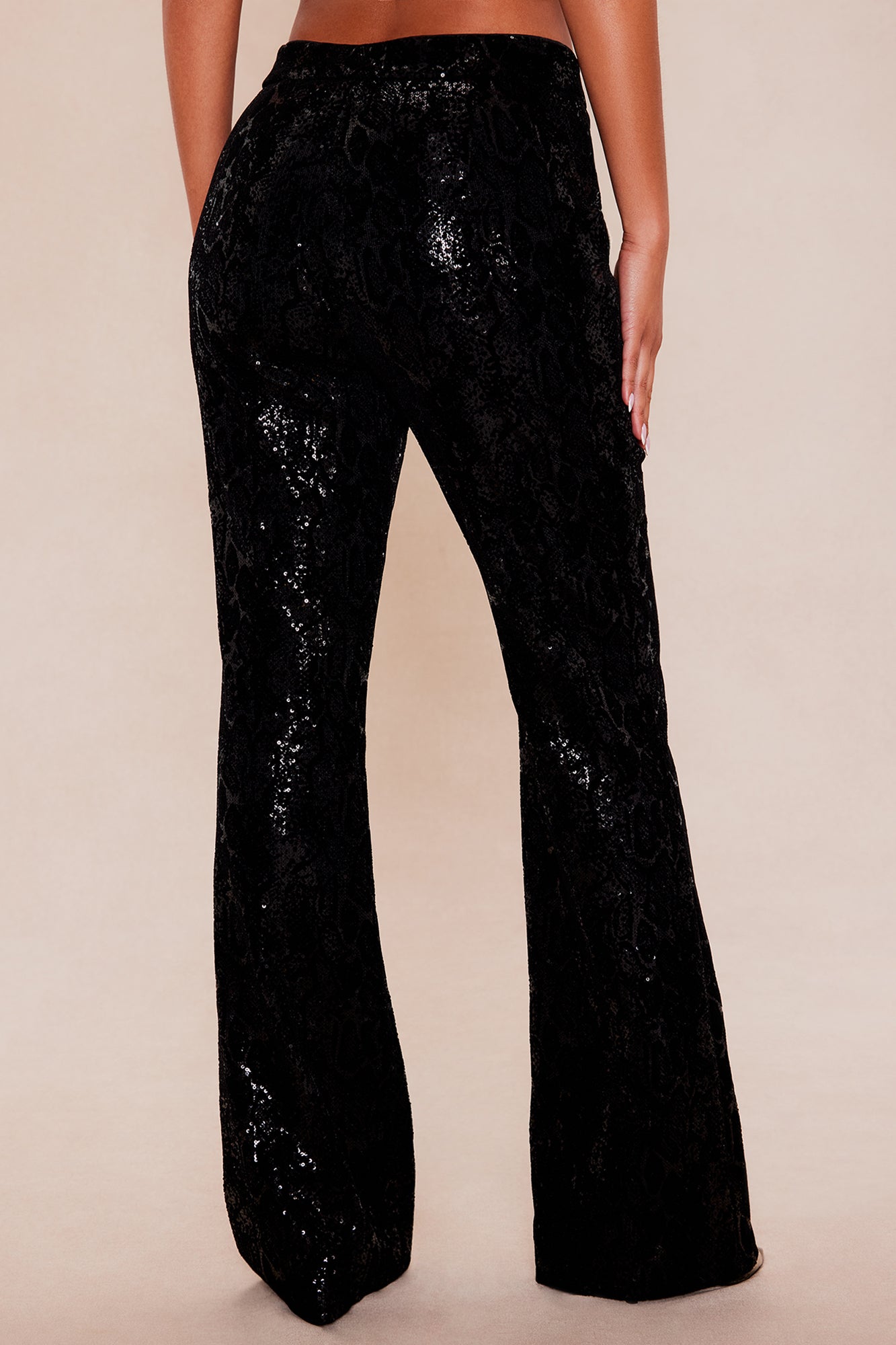 Reign Velvet Sequin Pant - Black