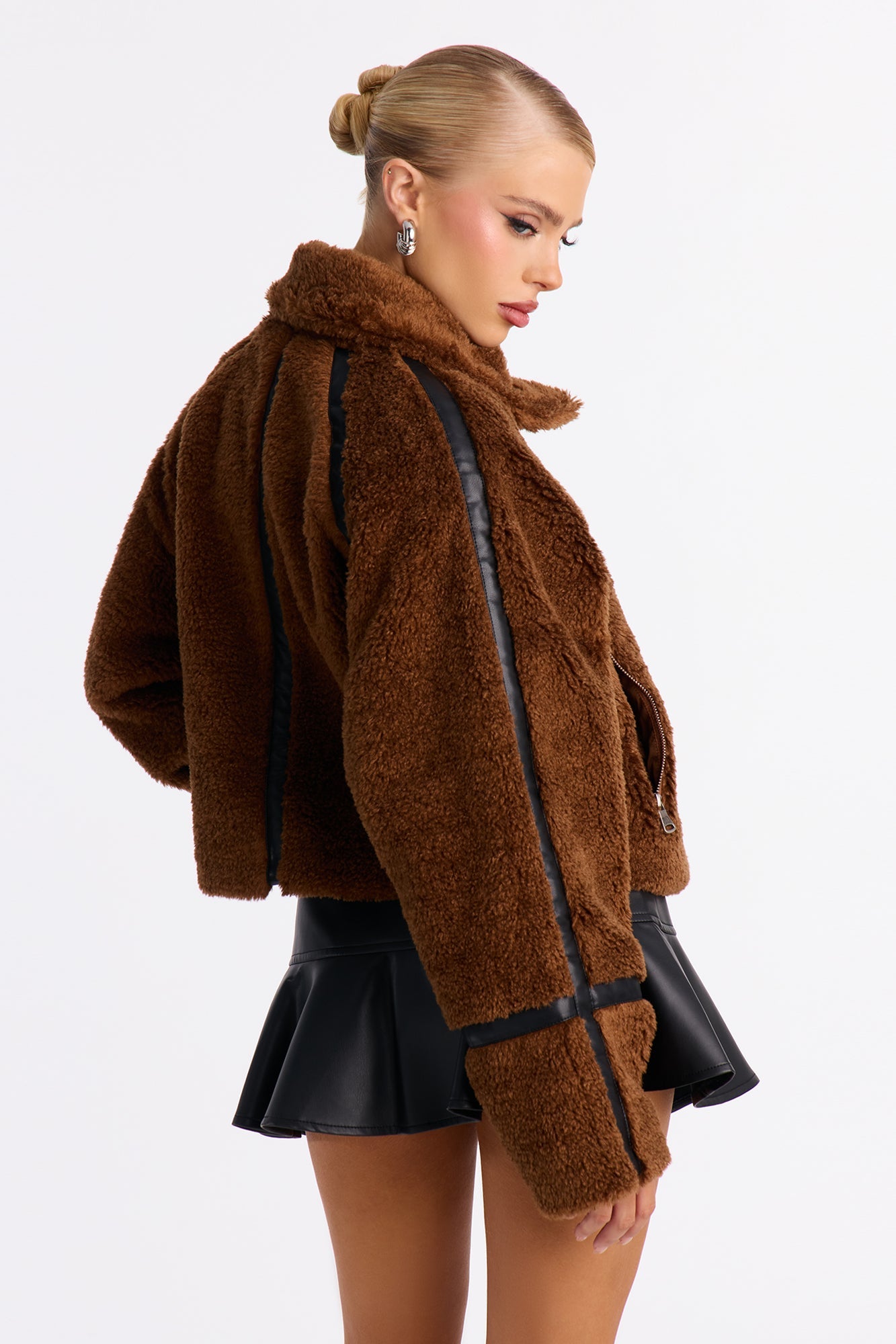 Cameron Faux Fur Jacket - Brown