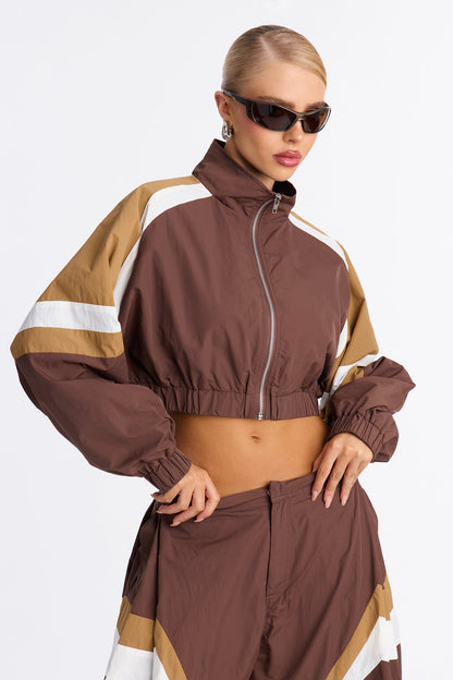 On The Move Barrel Leg Pant Set - Chocolate/Combo