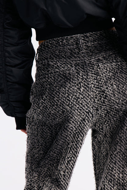 Valencia Jacquard Straight Leg Jeans - Black
