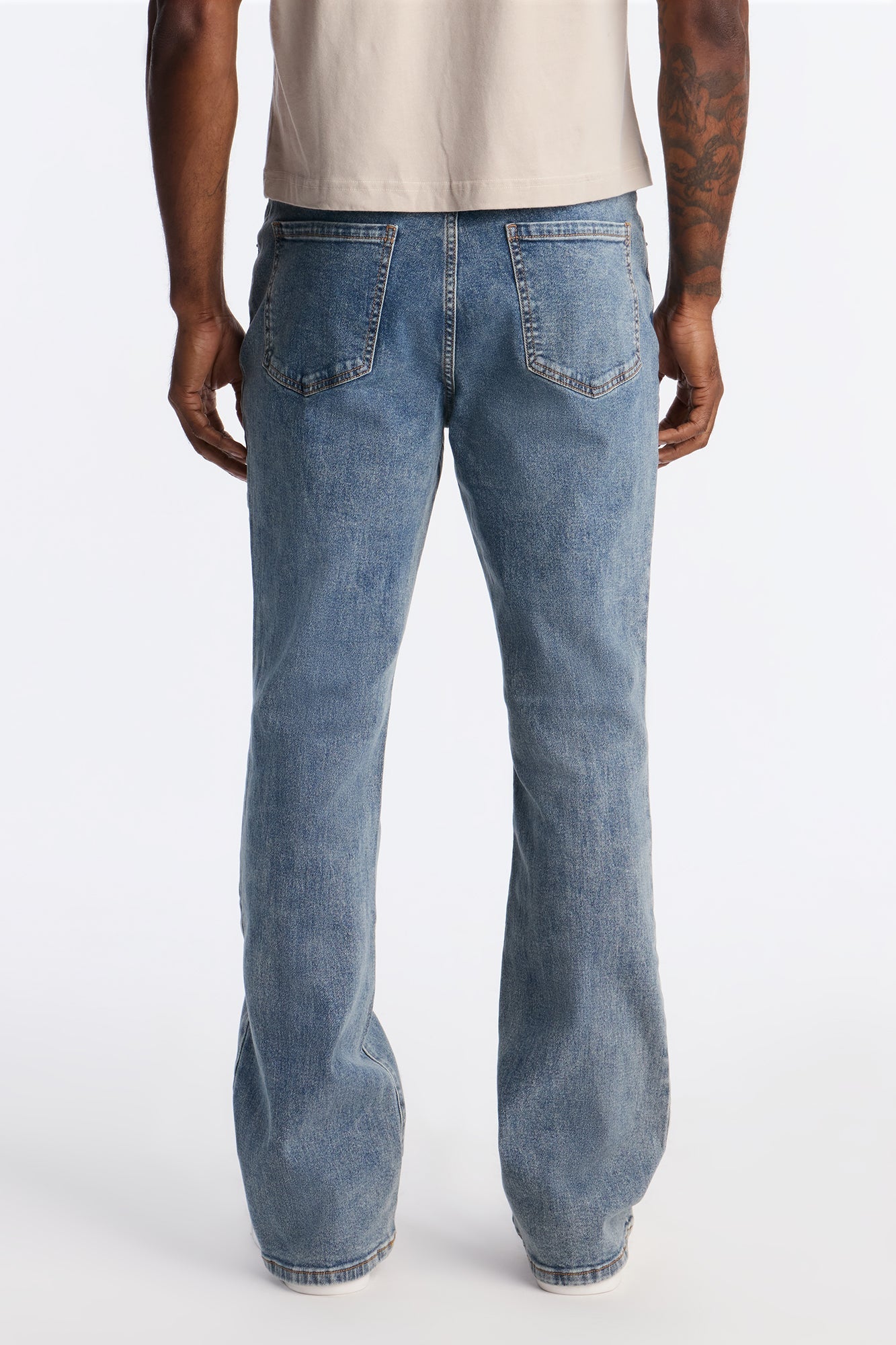 Stacked Skinny Flare Runaway Seam Jean - Medium Blue Wash