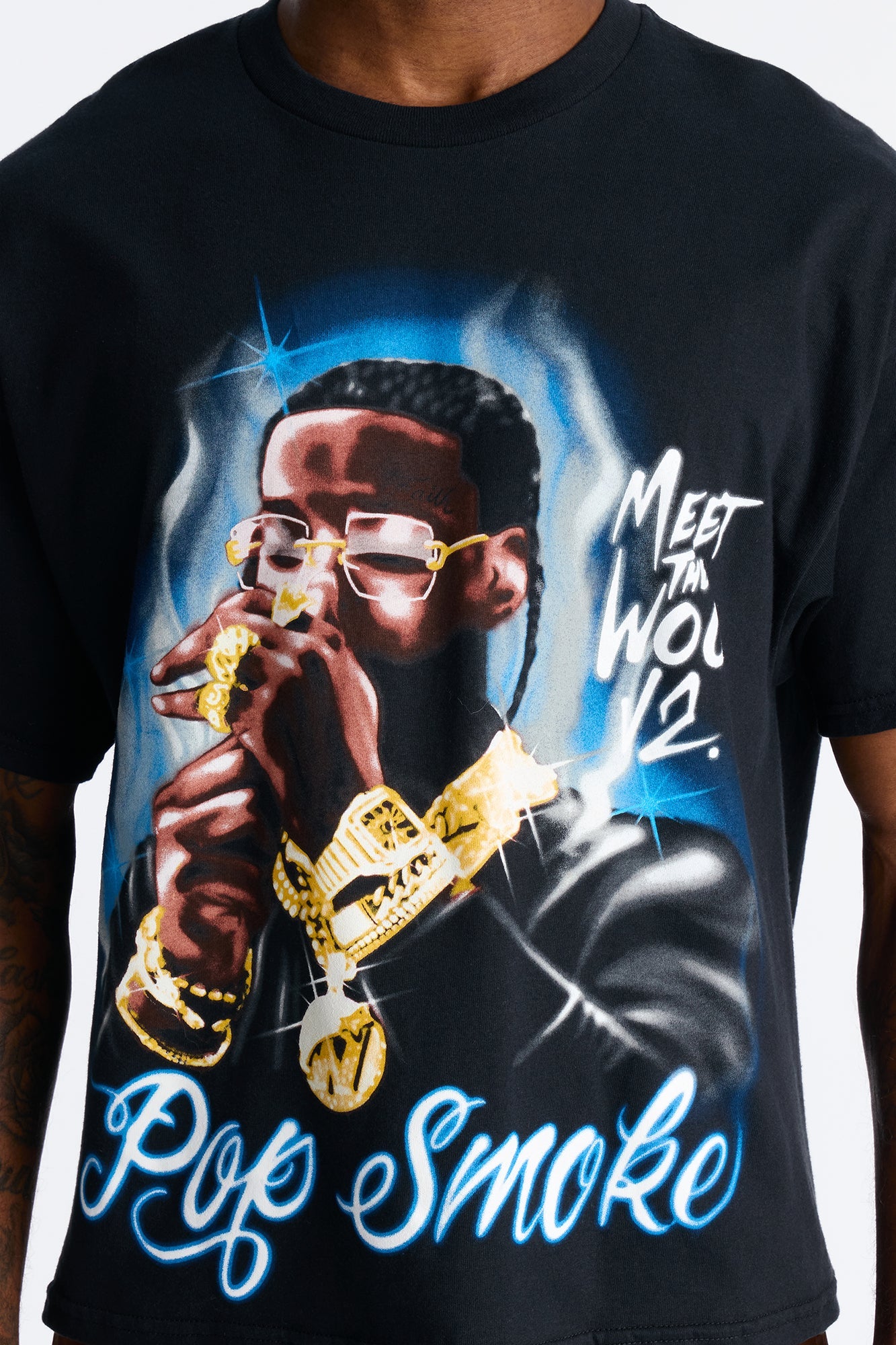 Pop Smoke Meet The Woo V2 Oversized Short Sleeve Tee - Black