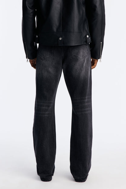 Stacked Slim Flare Blazing Star Jean - Black Wash