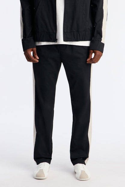 Slim Knit Stripe Pant - Black