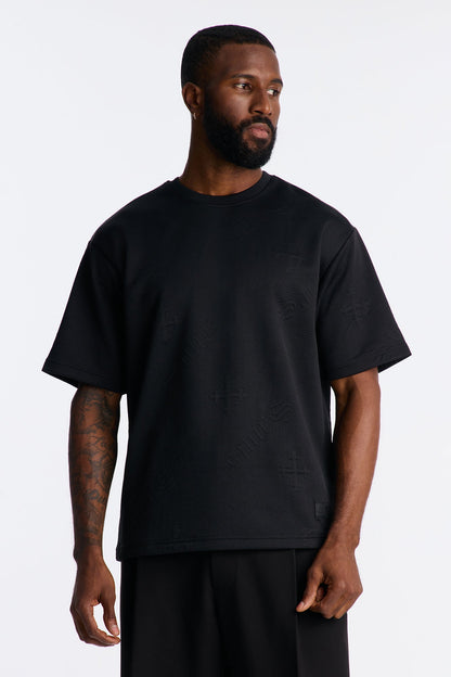 Saints Embossed Crew Tee - Black