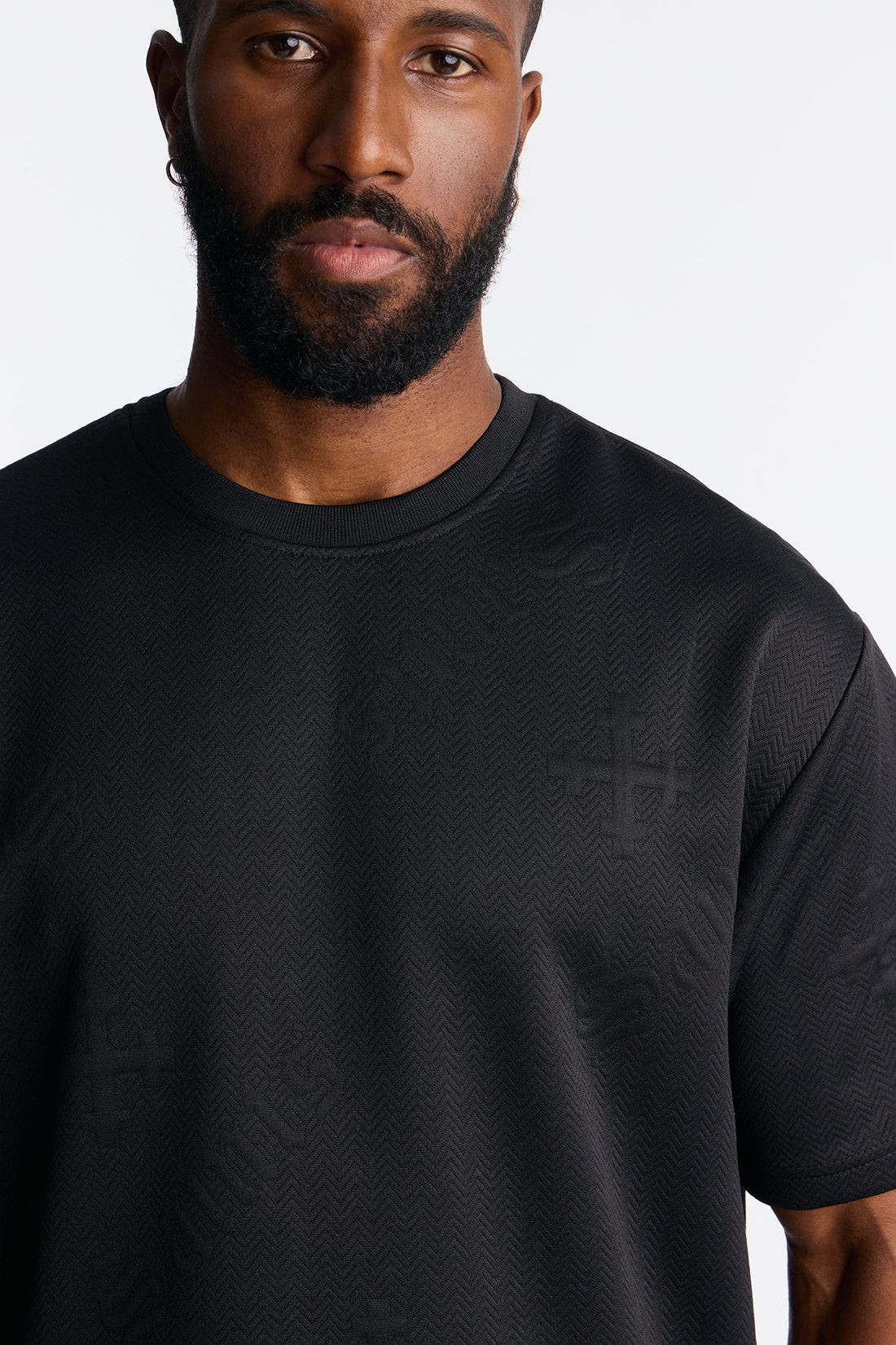 Saints Embossed Crew Tee - Black