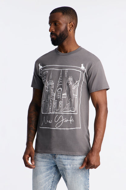 NYC Quick Sketch Short Sleeve Tee - Charcoal