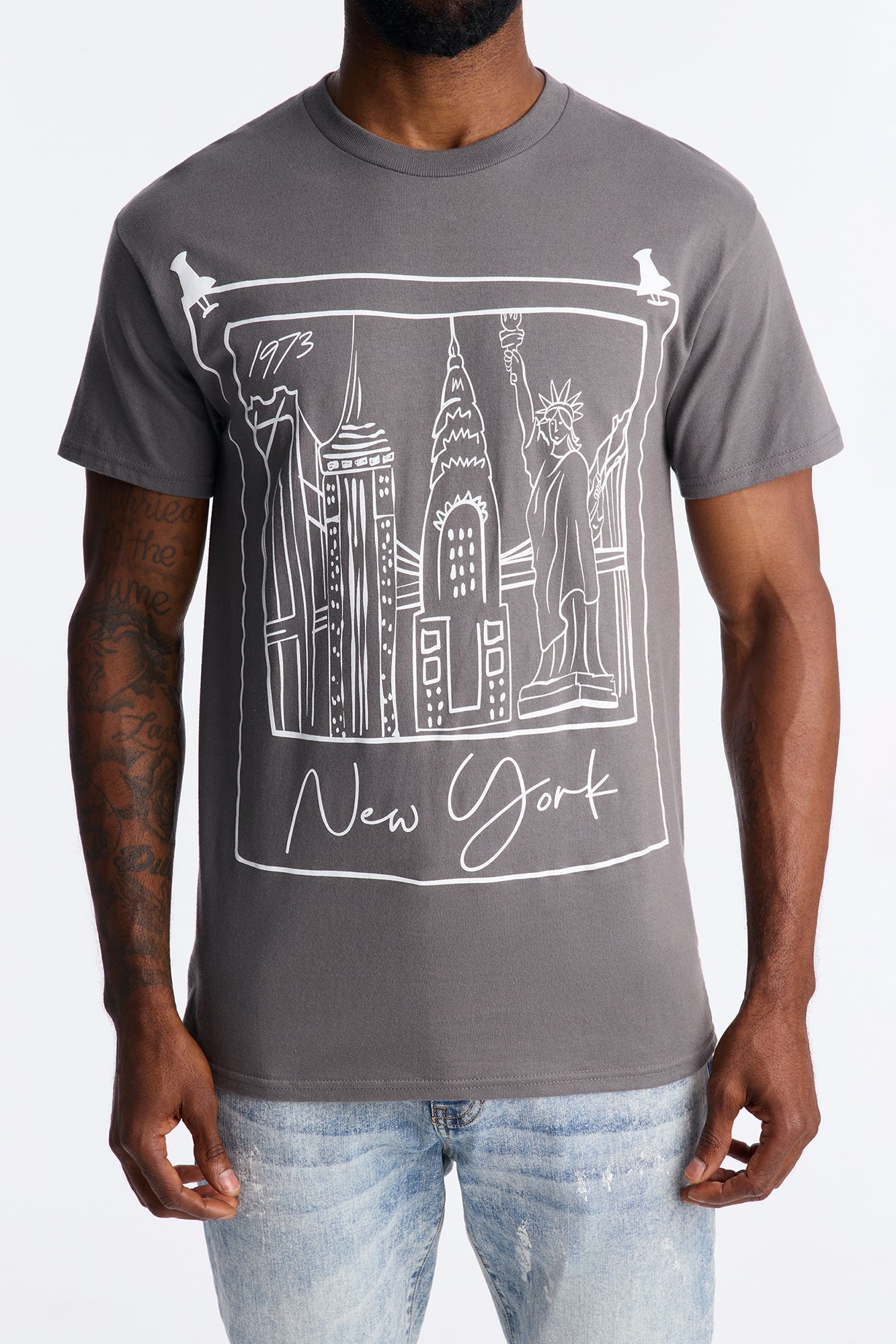 NYC Quick Sketch Short Sleeve Tee - Charcoal