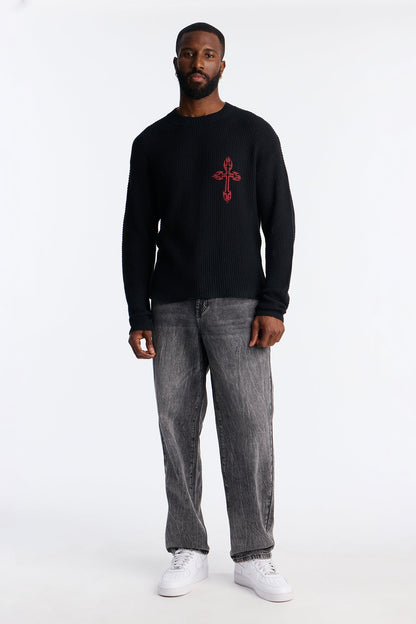 Sacrifice Pullover Sweater - Black