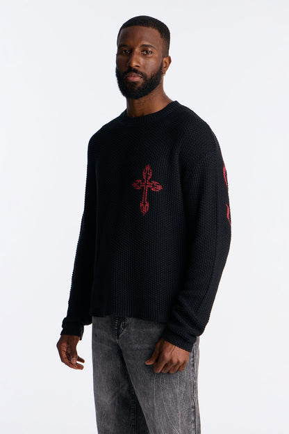 Sacrifice Pullover Sweater - Black