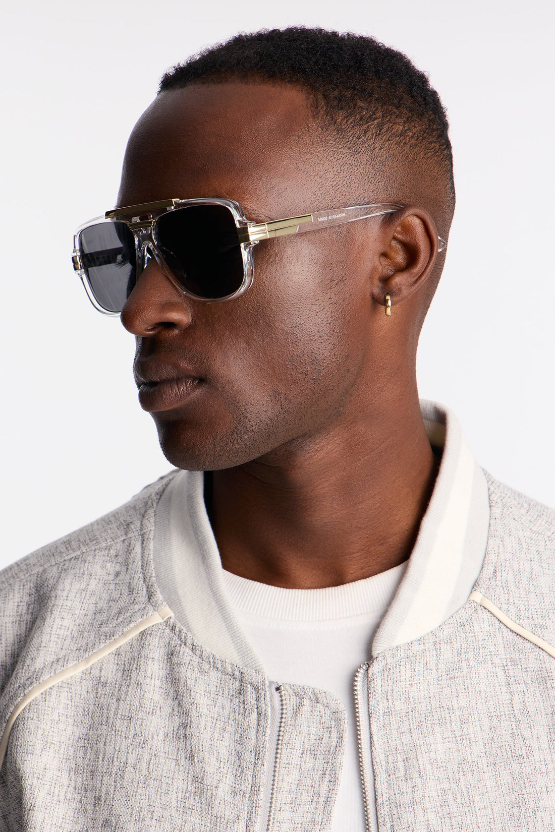 On Stage Colored Lens Aviator Sunglasses - Clear/Gold