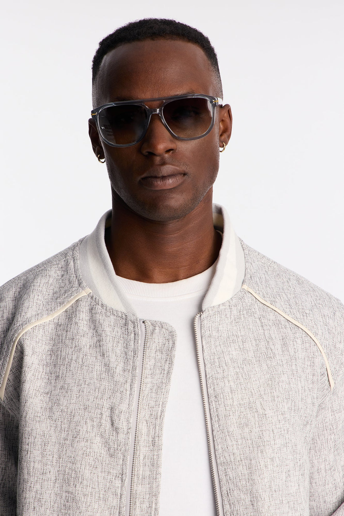 Surreal Colored Lens Aviator Sunglasses - Grey