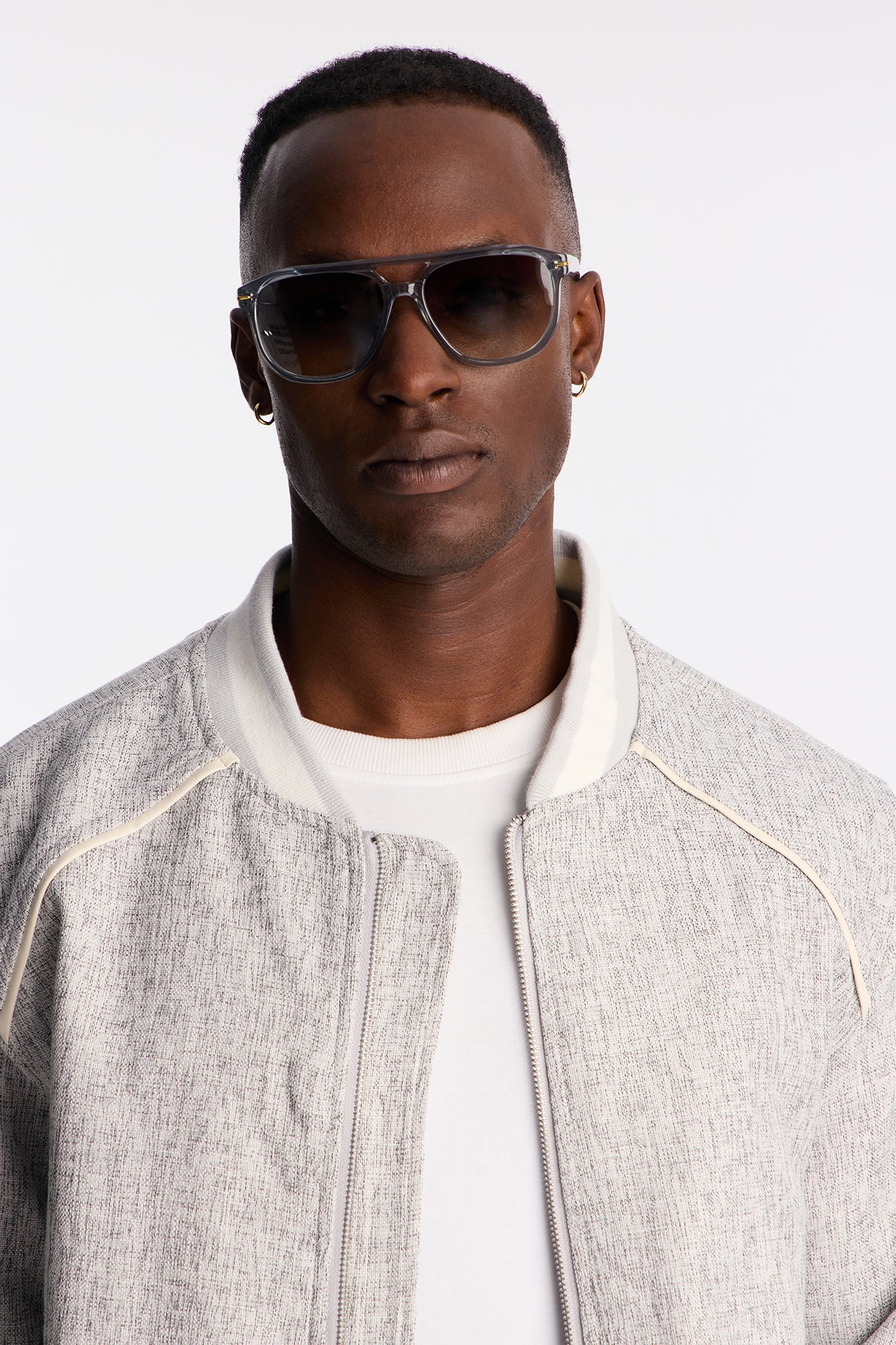 Surreal Colored Lens Aviator Sunglasses - Grey