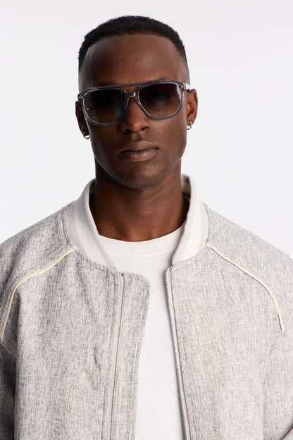Surreal Colored Lens Aviator Sunglasses - Grey