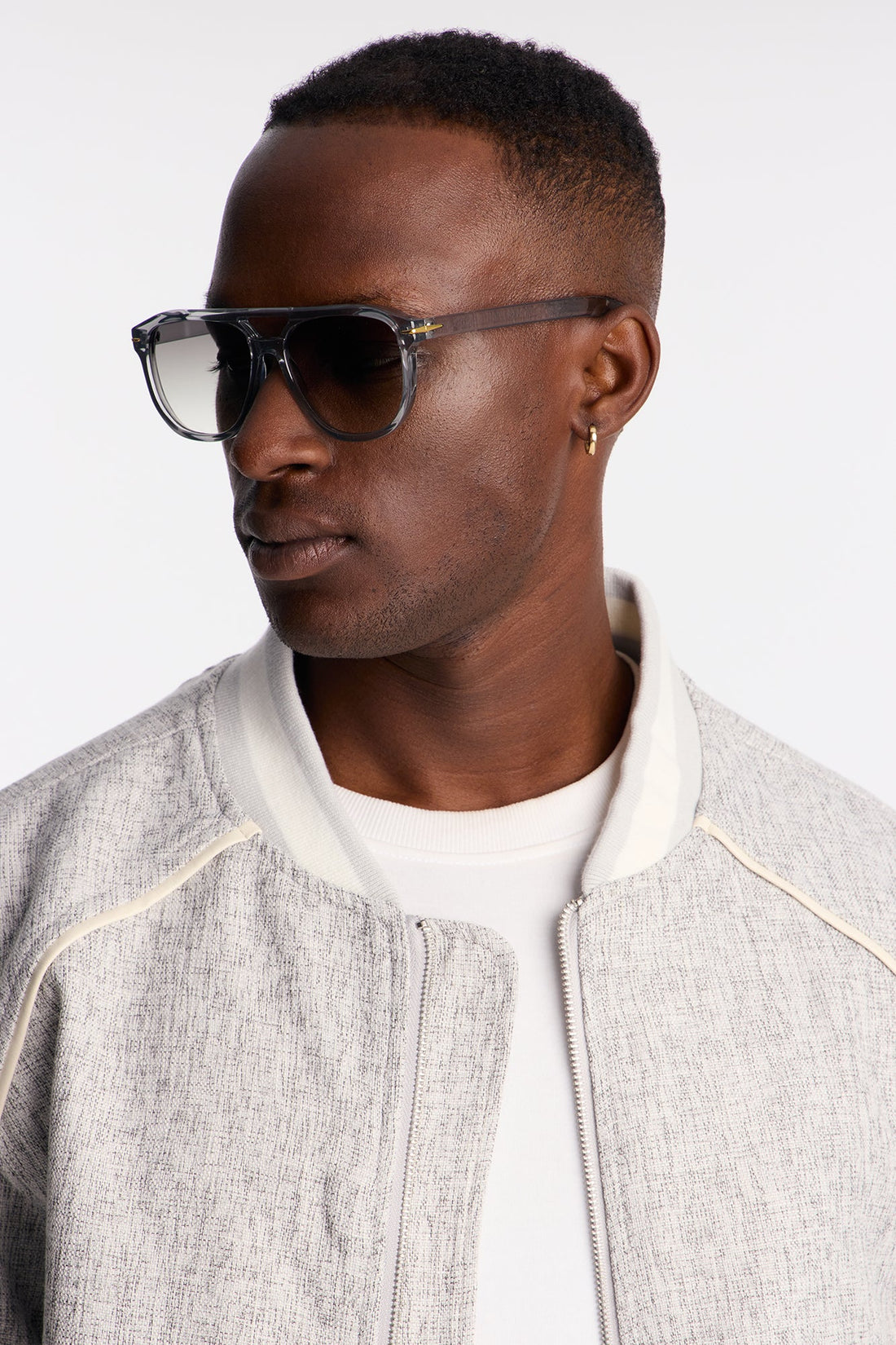 Surreal Colored Lens Aviator Sunglasses - Grey