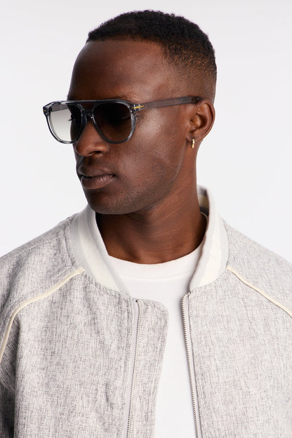 Surreal Colored Lens Aviator Sunglasses - Grey