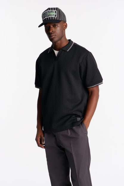 Versailles Grid Polo - Black