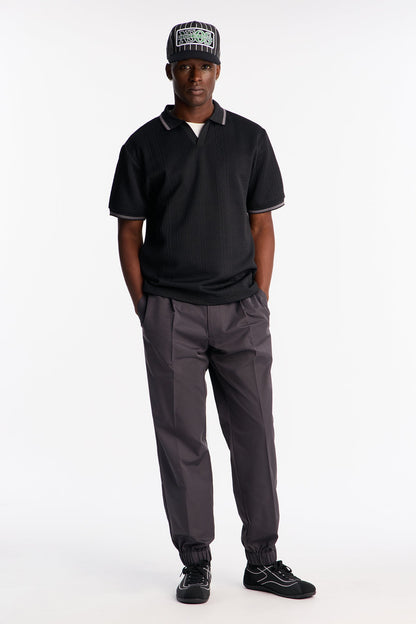 Versailles Grid Polo - Black