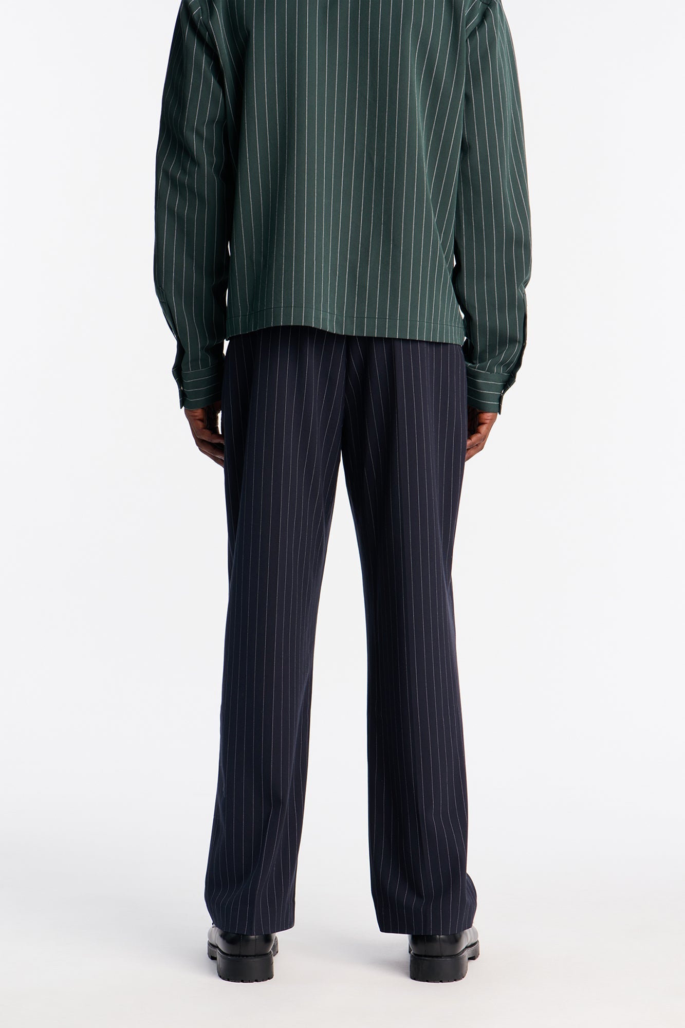 Straight Harlow Pinstripe Drawstring Pant - Navy