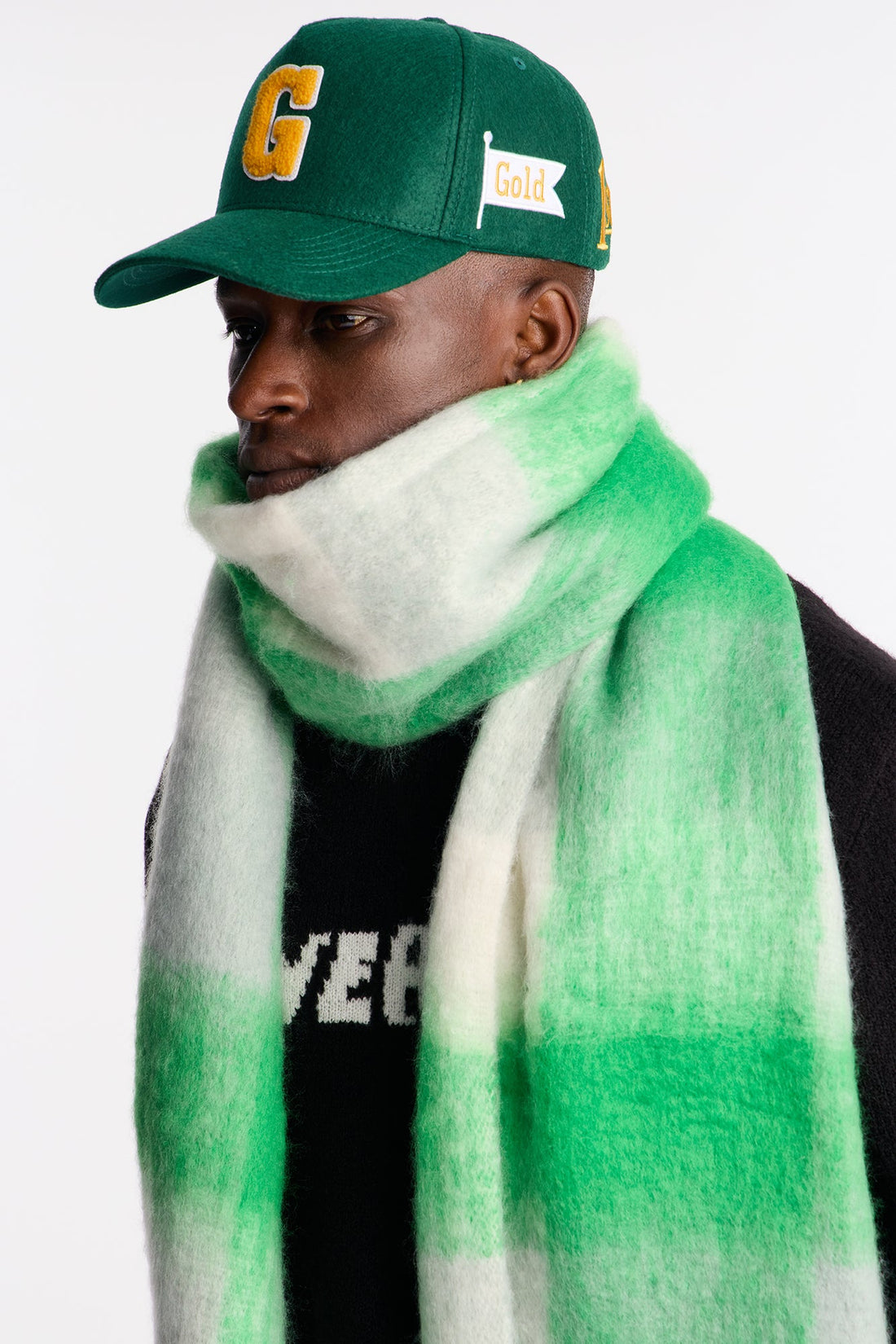 Mountaineer Plaid Wool Like Oversized Scarf - Green/combo
