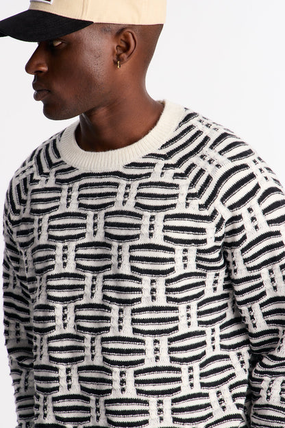 Forward Crewneck Sweater - Black/White