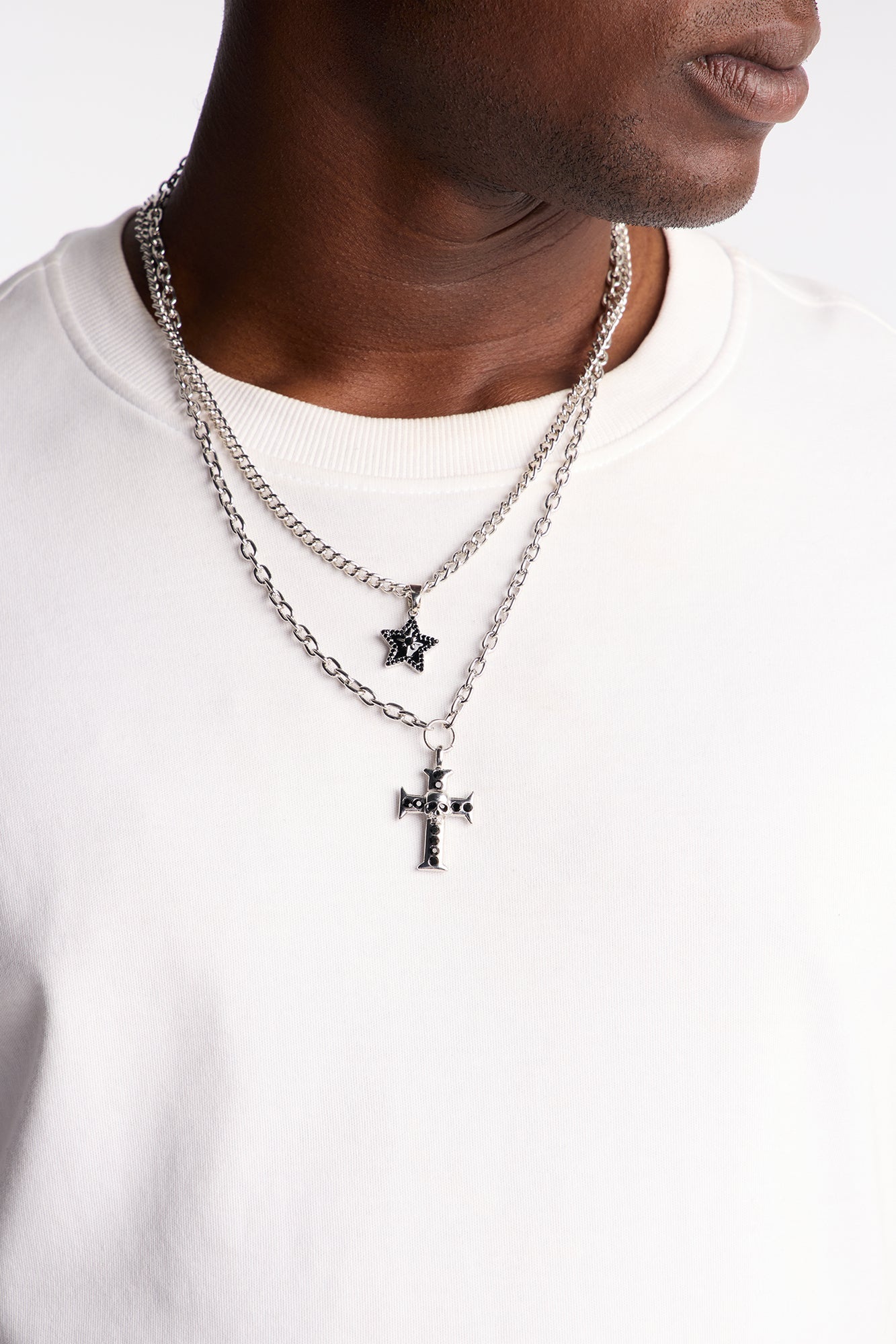 Bones And All Pendant Necklace Set - Silver