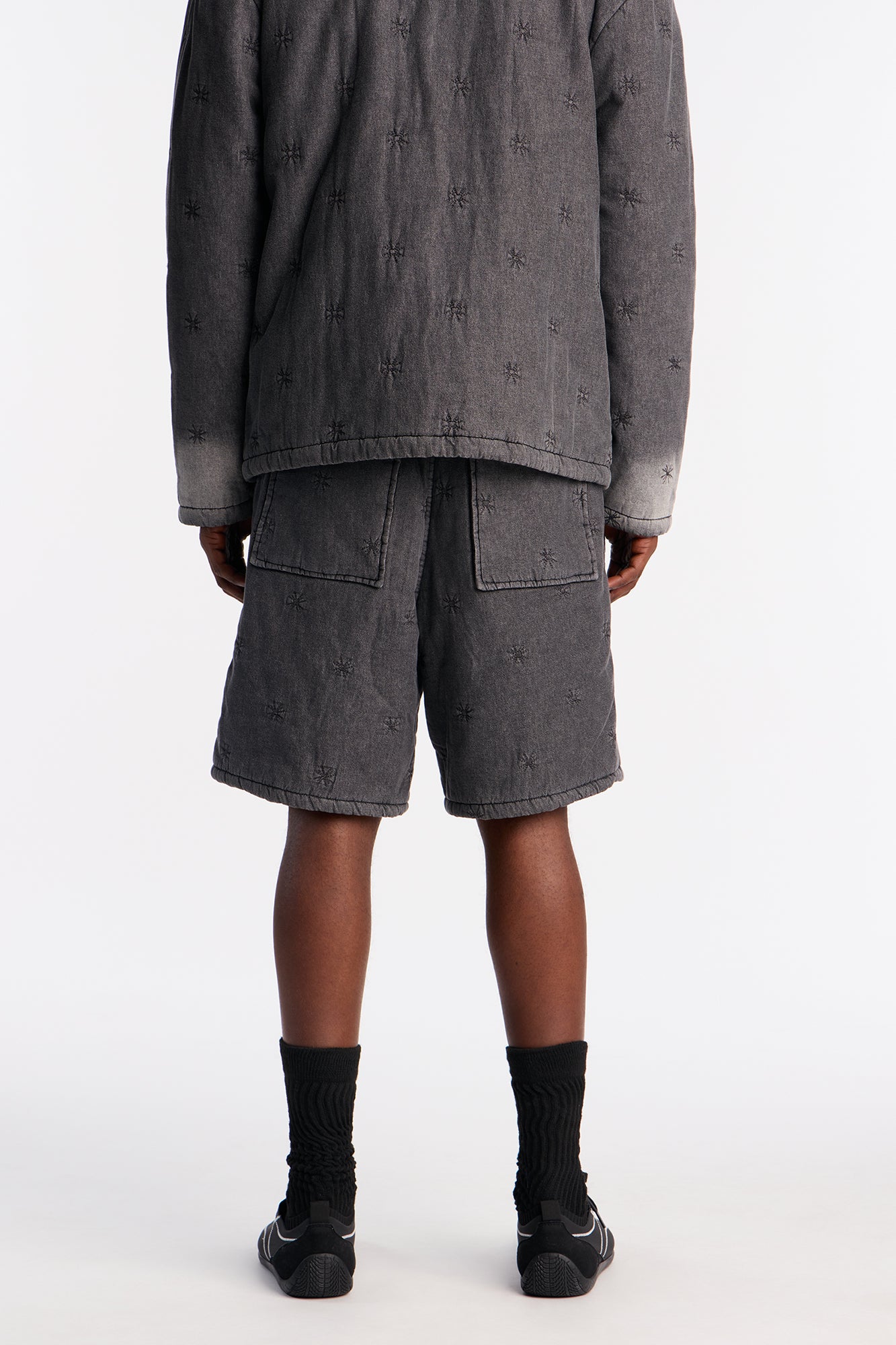 Relaxed Elias Padded Denim Short - Grey