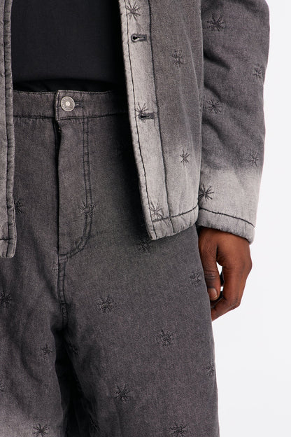 Relaxed Elias Padded Denim Short - Grey