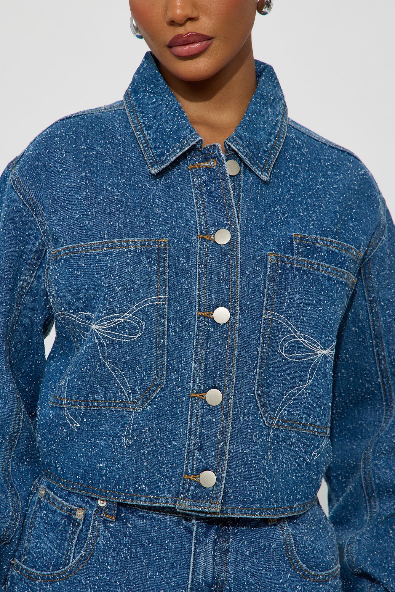 Just A Fling Denim Shacket - Medium Wash