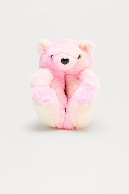 Tie Dye Bear Slippers - Pink