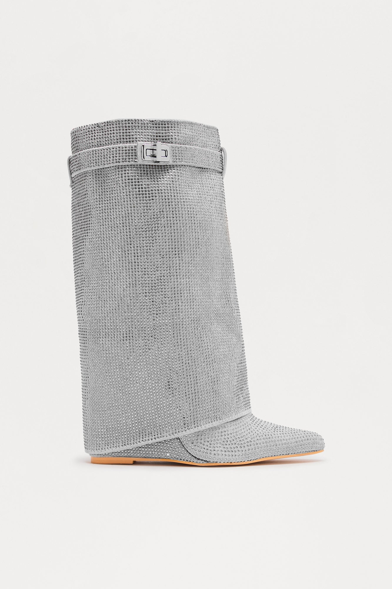 Bronte Embellished Overlay Boots - Silver