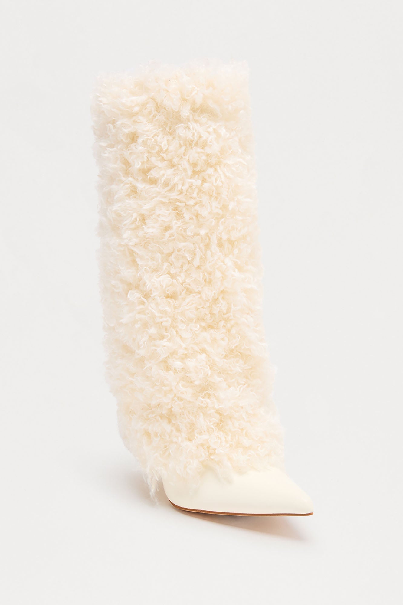 Winter Faux Fur Overlay Boots - Cream