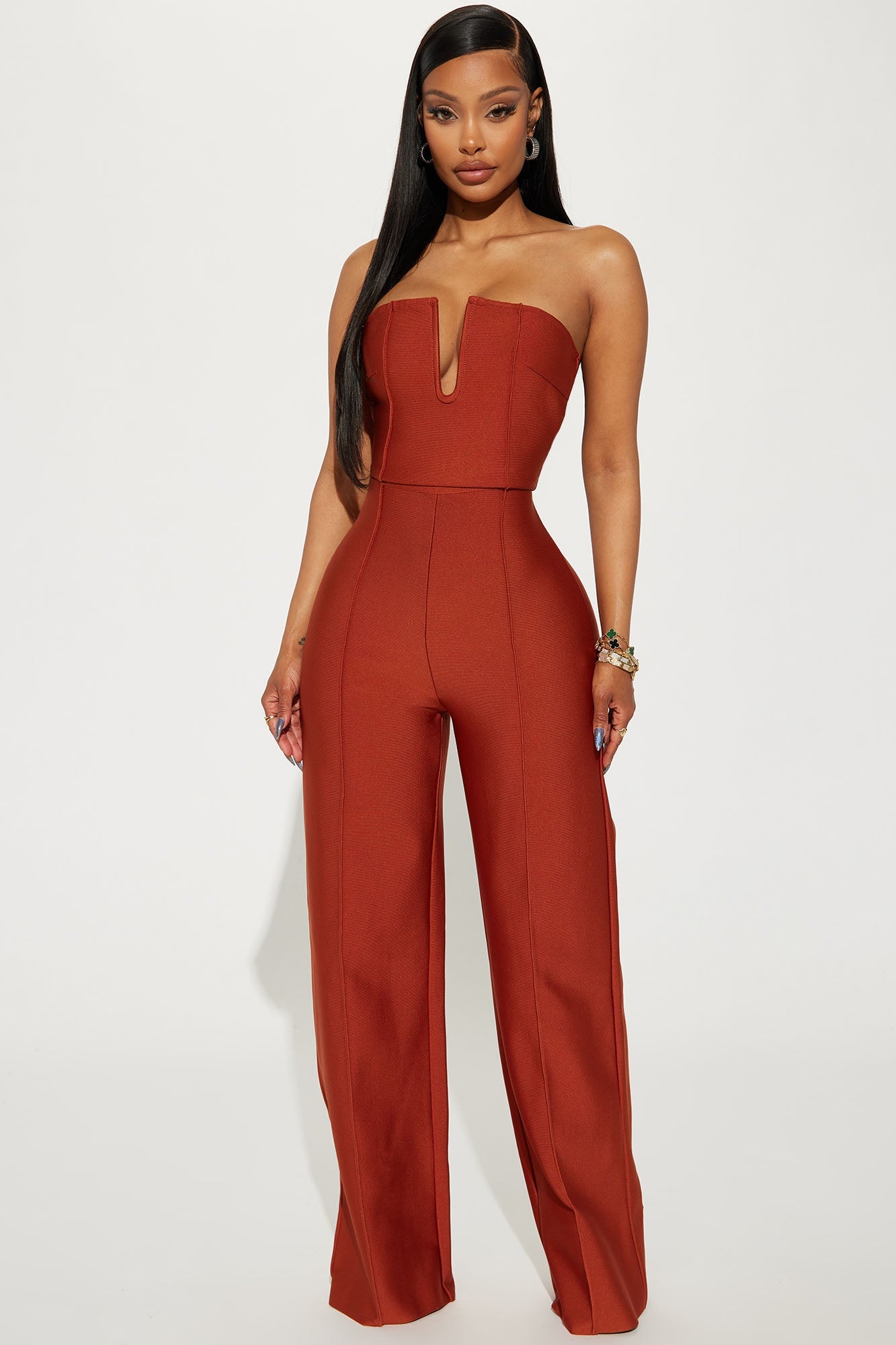Someone To You Bandage Jumpsuit - Copper